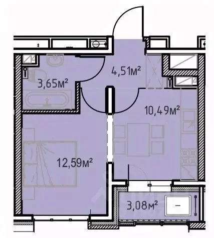 1-к кв. Иркутская область, Иркутск Иркутск-2 мкр, Зенит жилой комплекс ... - Фото 1