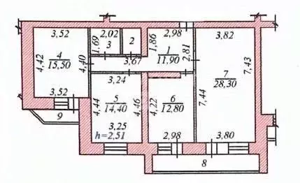 3-к кв. Чувашия, Чебоксары ул. Мате Залка, 13 (92.6 м) - Фото 2