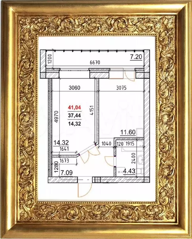 1-к. квартира, 41 м, 3/8 эт. - Фото 1