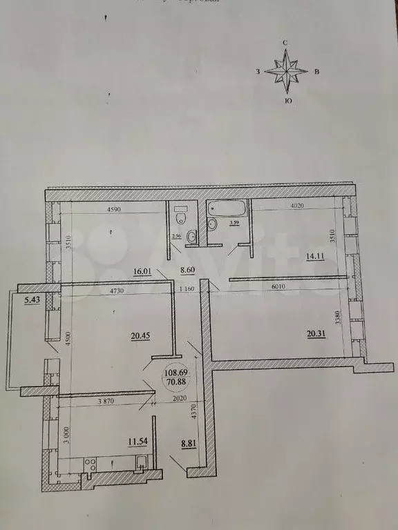 4-к. квартира, 108 м, 10/10 эт. - Фото 0