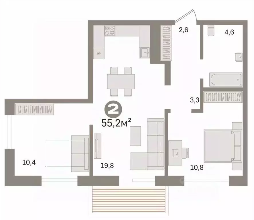 2-к кв. Новосибирская область, Новосибирский район, Краснообск рп ... - Фото 0