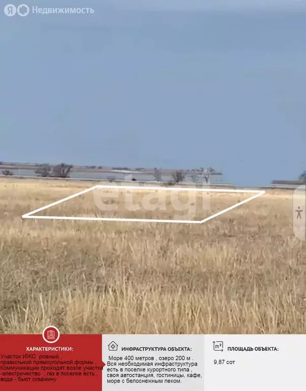 Участок в село Межводное, Цветочная улица (9.87 м) - Фото 1