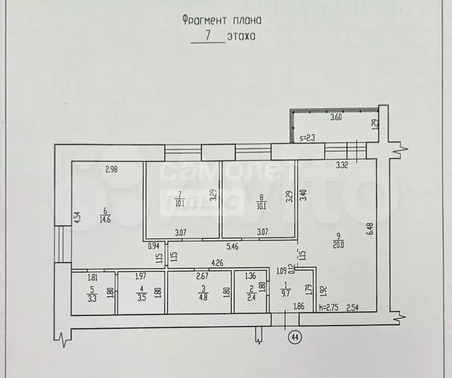 3-к. квартира, 81,9 м, 7/9 эт. - Фото 0