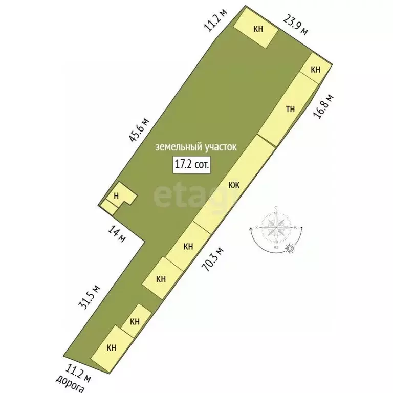 Участок в Краснодарский край, Армавир ул. Полины Осипенко, 33 (17.22 ... - Фото 2
