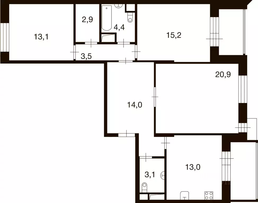 3-к кв. Москва д. Ивановское, ул. Семена Гордого, 8 (90.1 м) - Фото 0