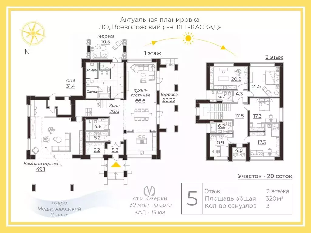 Коттедж в Ленинградская область, Всеволожский район, Юкковское с/пос, ... - Фото 2