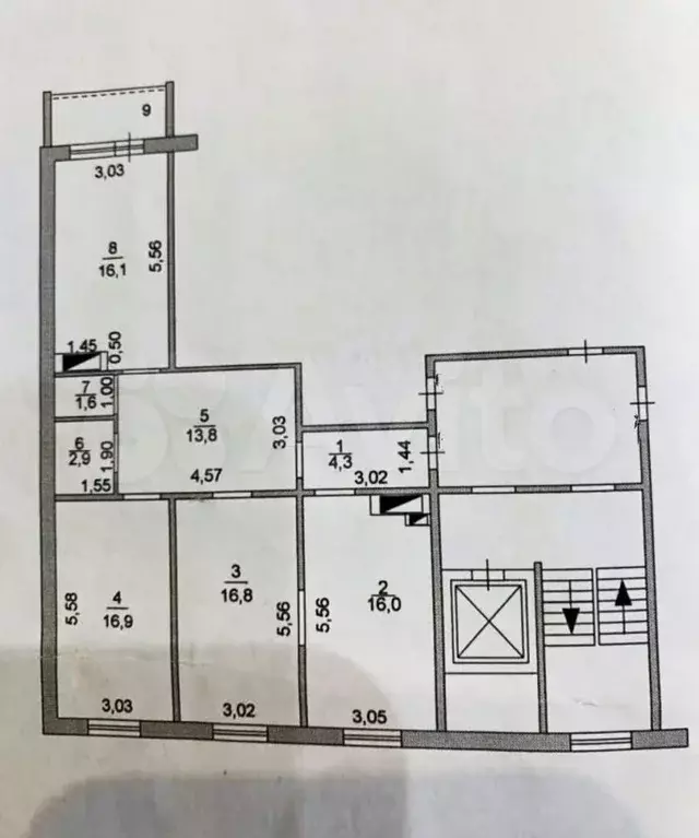 3-к. квартира, 88,2 м, 7/10 эт. - Фото 0