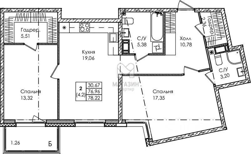 3-к кв. Санкт-Петербург, Санкт-Петербург, Сестрорецк Авиационная ул., ... - Фото 1