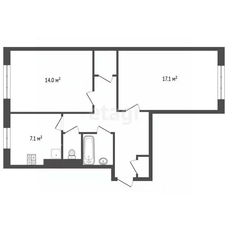 2-к кв. Ямало-Ненецкий АО, Муравленко ул. Муравленко, 33 (51.1 м) - Фото 1