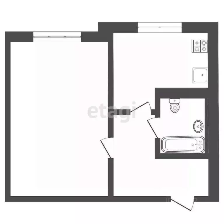 1-к кв. Смоленская область, Красный пгт пер. Строителей, 2А (32.7 м) - Фото 2