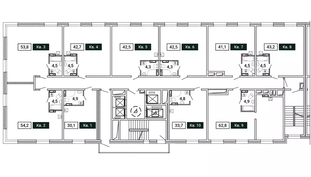 2-к кв. Приморский край, Владивосток Гринвуд жилой комплекс (41.1 м) - Фото 2