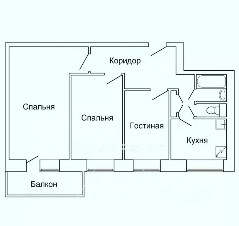 3-к кв. Москва ул. Свободы, 81К2 (58.5 м) - Фото 2