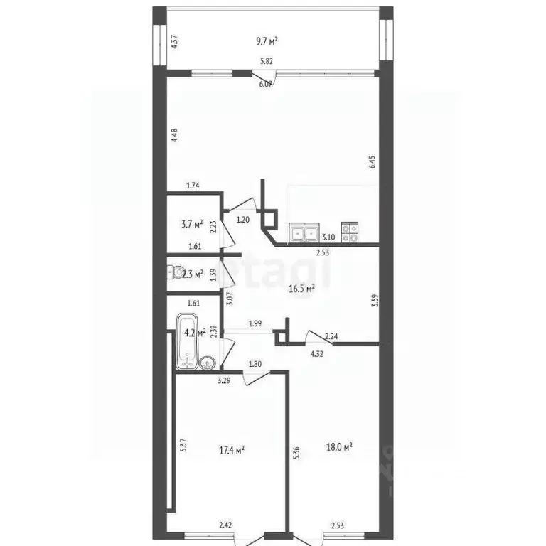 4-к кв. Крым, Феодосия ш. Керченское, 76А (101.9 м) - Фото 2