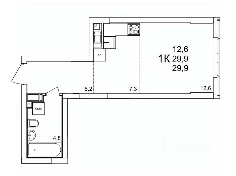 1-к кв. Нижегородская область, Нижний Новгород д. Анкудиновка, КМ ... - Фото 1
