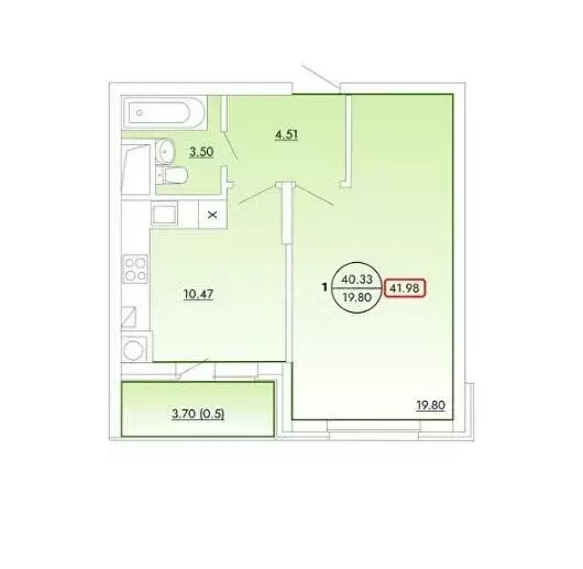 1-комнатная квартира: Тверь, бульвар Гусева, 61к1 (42 м) - Фото 1