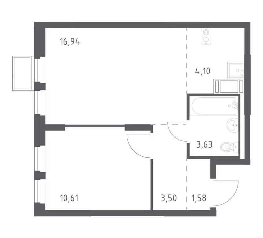 1-комнатная квартира: деревня Коробово, улица Авиаторов, 9 (39.7 м) - Фото 1