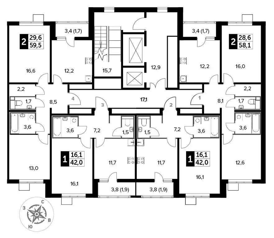 2-к кв. Московская область, Люберцы ул. Рождественская, 10 (59.6 м) - Фото 1