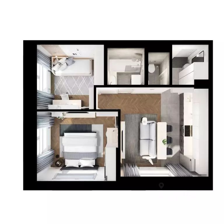 2-к кв. Сахалинская область, Южно-Сахалинск Уюн Парк жилой комплекс ... - Фото 2