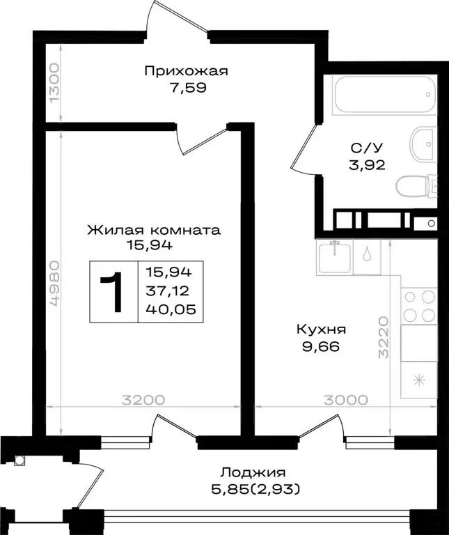 1-комнатная квартира: Краснодарский край, Новороссийск, Южный район ... - Фото 1