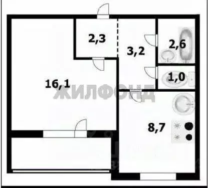 1-к кв. Новосибирская область, Новосибирск ул. В. Высоцкого, 50/4 ... - Фото 1