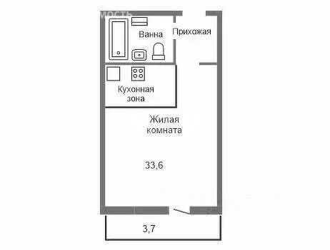 Квартира-студия: Новосибирск, улица В. Высоцкого, 140/1 (33.6 м) - Фото 0