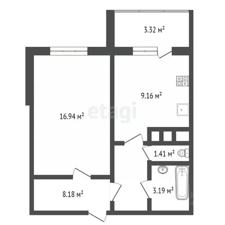 1-к кв. Владимирская область, Ковров ул. Строителей, 26 (42.0 м) - Фото 2