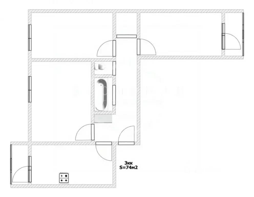 3-к кв. Калининградская область, Калининград ул. Дзержинского, 38 ... - Фото 2