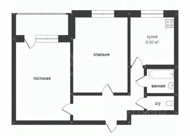 2-к кв. Костромская область, Кострома Юбилейный мкр,  (38.8 м) - Фото 1