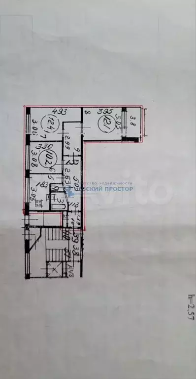 3-к. квартира, 58,6 м, 1/9 эт. - Фото 0