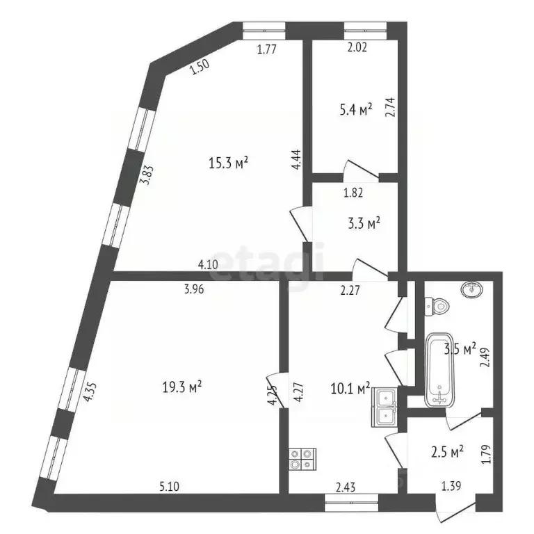 3-к кв. Костромская область, Кострома Советская ул., 12/1 (60.2 м) - Фото 1