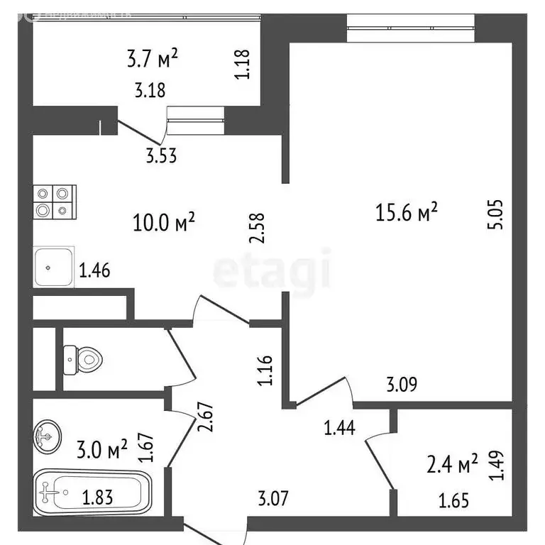 1-комнатная квартира: Балашиха, Косинское шоссе, 1 (38 м) - Фото 1