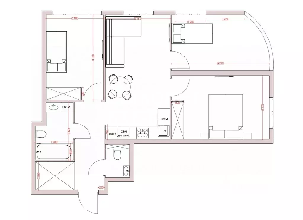 3-к кв. Кемеровская область, Кемерово ул. Дружбы, 28/7 (76.0 м) - Фото 2