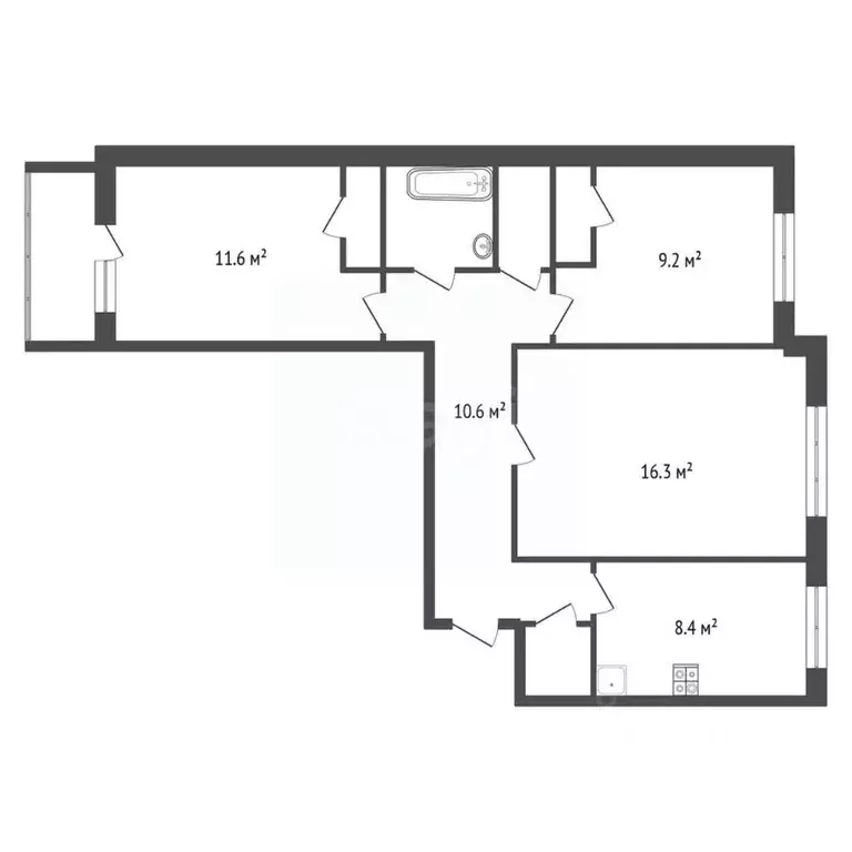 3-к кв. Калужская область, Обнинск ул. Энгельса, 30 (63.0 м) - Фото 2
