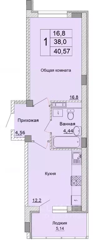 1-к кв. Белгородская область, Старый Оскол Степной мкр, 33Е (40.57 м) - Фото 0