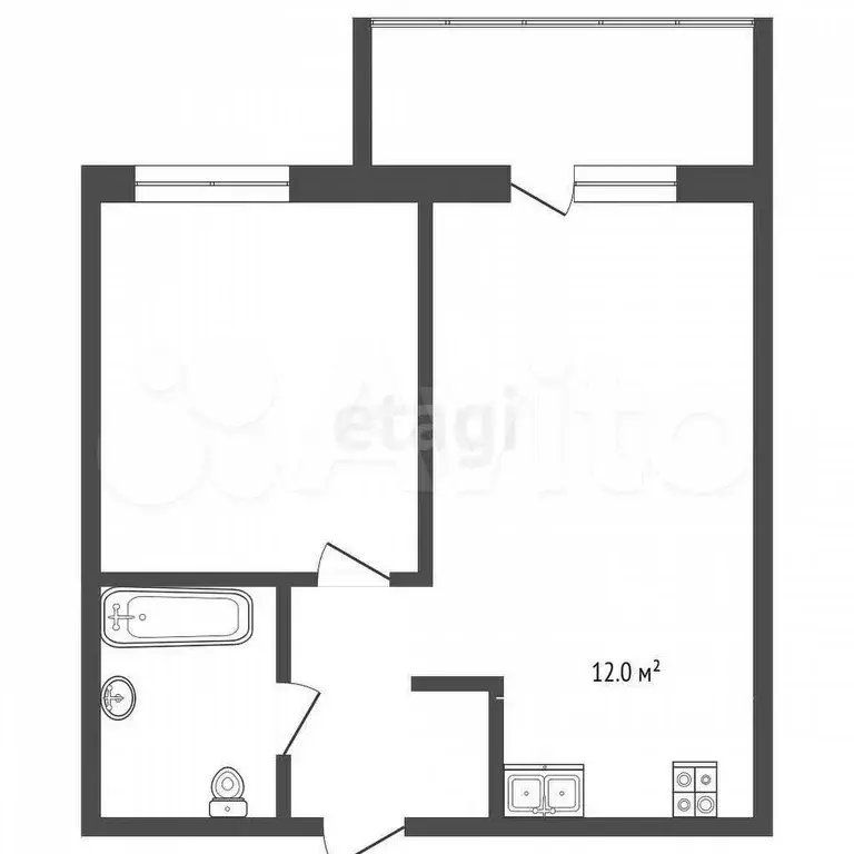 1-к. квартира, 37 м, 5/7 эт. - Фото 0