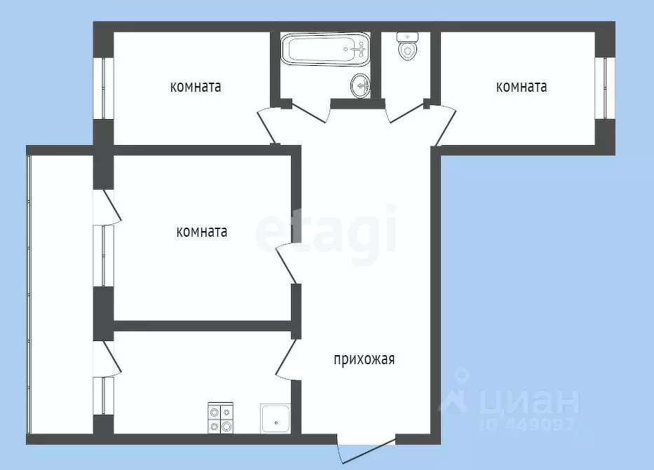 3-к кв. Смоленская область, Смоленский муниципальный округ, д. Ясенная ... - Фото 2