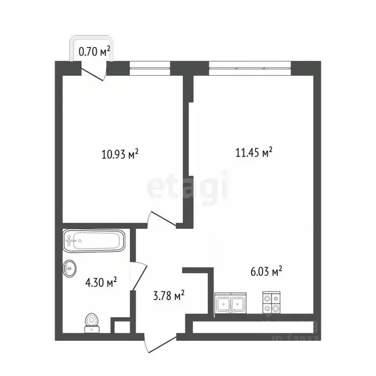 1-к кв. Тюменская область, Тюмень ул. Андрея Кореневского, 11 (36.5 м) - Фото 2