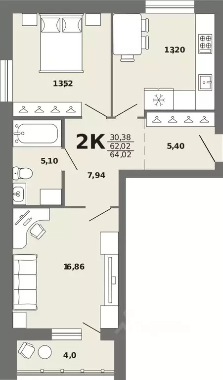 2-к кв. Алтай, Майминский район, с. Майма  (64.02 м) - Фото 1