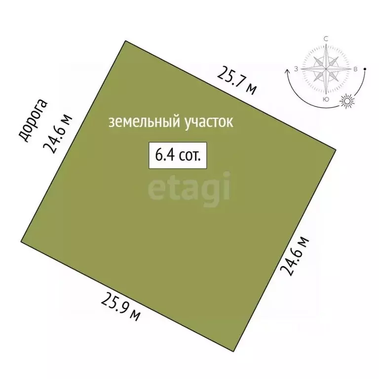 Участок в Воронежская область, Борисоглебск ул. Песчаная, 26 (6.43 ... - Фото 1