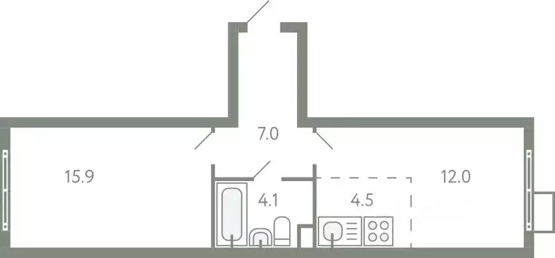 2-к кв. Московская область, Ленинский городской округ, Молоково пгт ... - Фото 1
