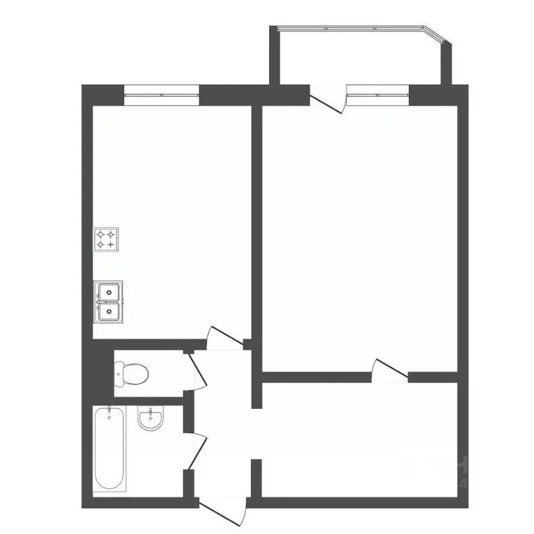 1-к кв. Тюменская область, Тюмень Народная ул., 10 (45.1 м) - Фото 1