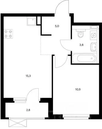 1-к кв. Ярославская область, Ярославль ул. Лескова, 38 (38.0 м) - Фото 2