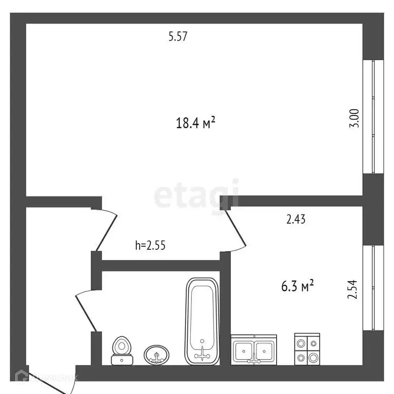 Продаётся 1-к квартира, 29.7 м - Фото 0