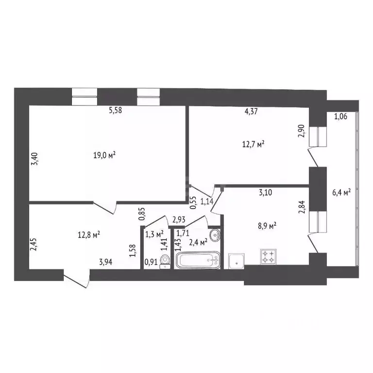 2-к кв. Башкортостан, Уфа Цветы Башкирии жилрайон, ул. Цветы Башкирии, ... - Фото 1