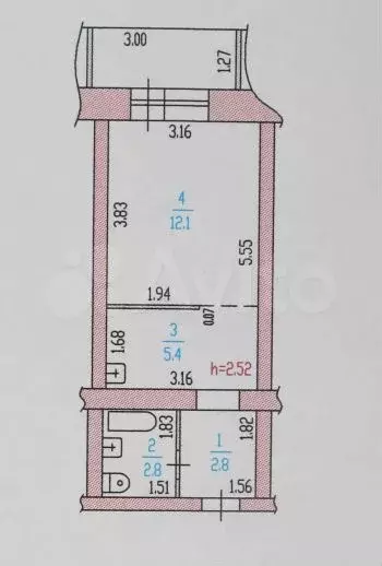 Квартира-студия, 24,2 м, 4/6 эт. - Фото 0