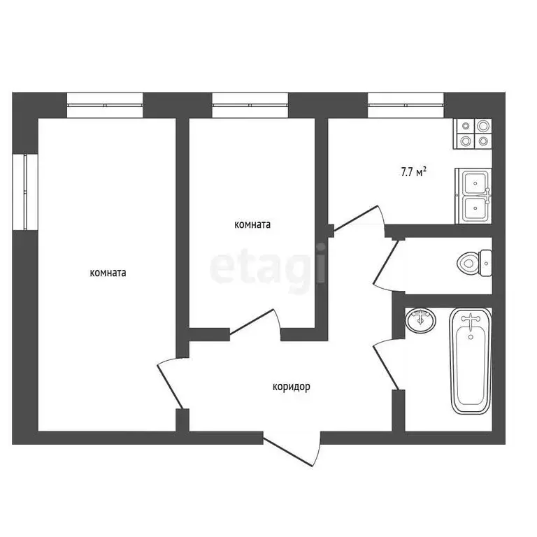 2-комнатная квартира: Севастополь, улица Надеждинцев, 1/5 (56.1 м) - Фото 1