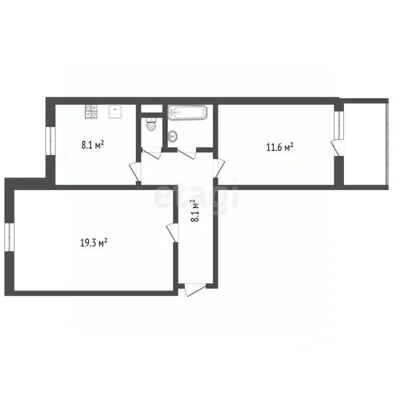 2-к кв. Воронежская область, Воронеж Минская ул., 63 (50.7 м) - Фото 1