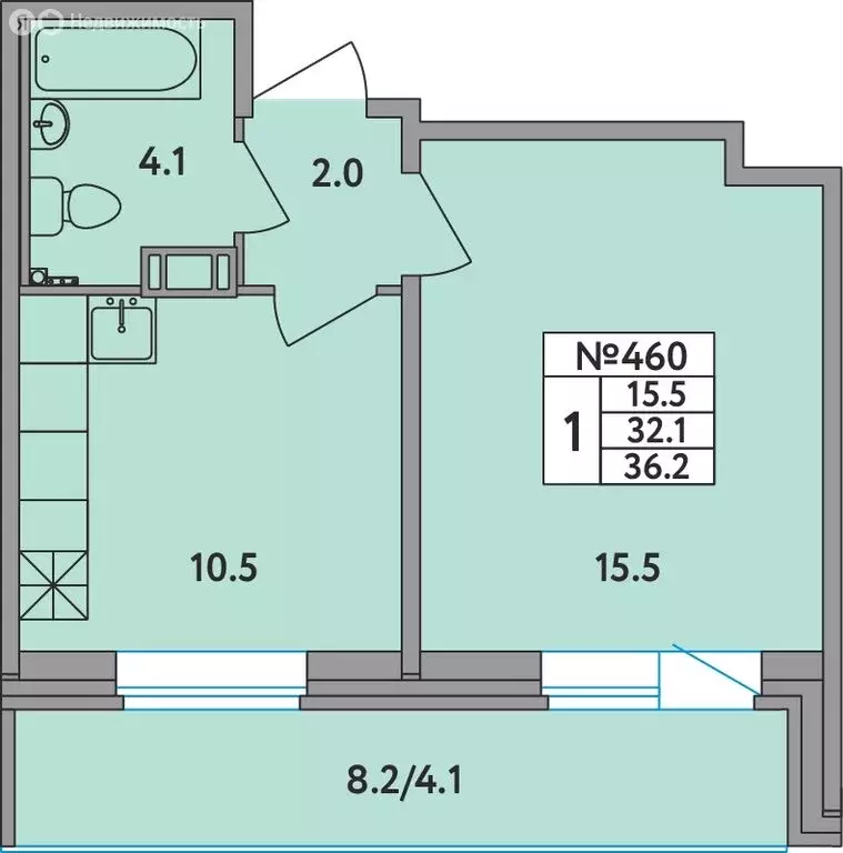 1-комнатная квартира: Новое Девяткино, Главная улица, 2 (36.2 м) - Фото 1
