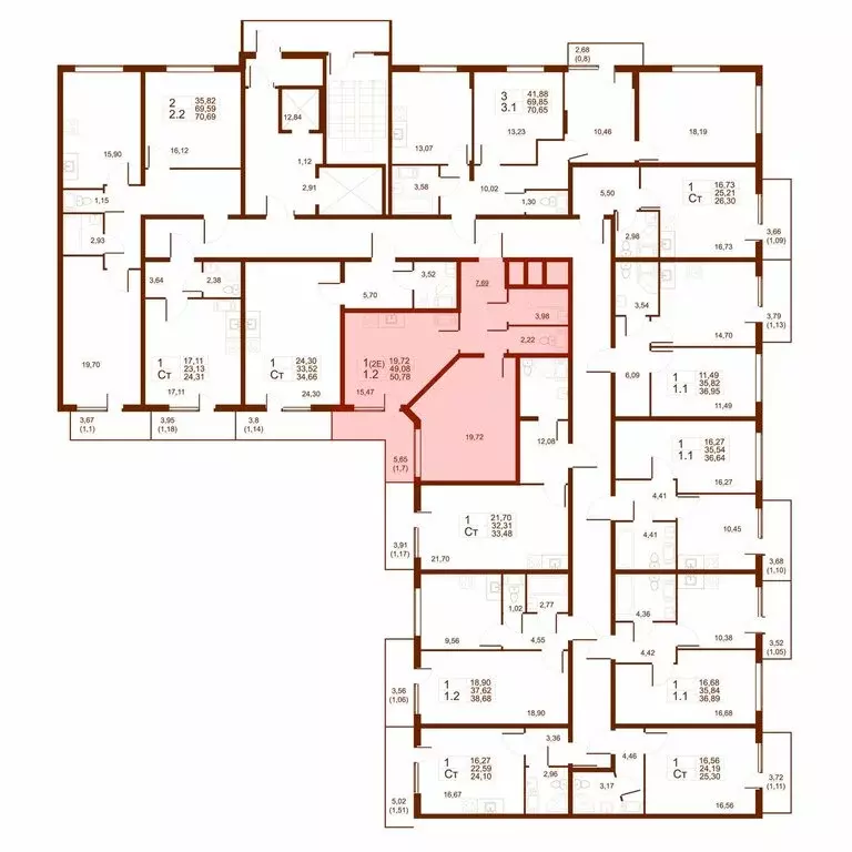 1-комнатная квартира: посёлок Шушары, Московское шоссе, 262к1 (50.78 ... - Фото 2