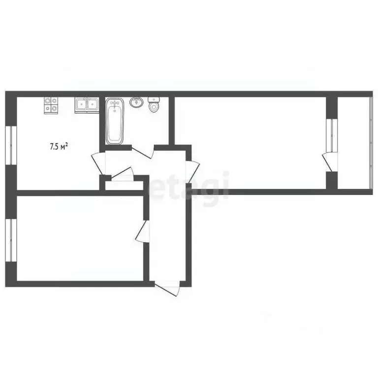 2-к кв. Кемеровская область, Юрга ул. Мира, 11А (48.8 м) - Фото 1